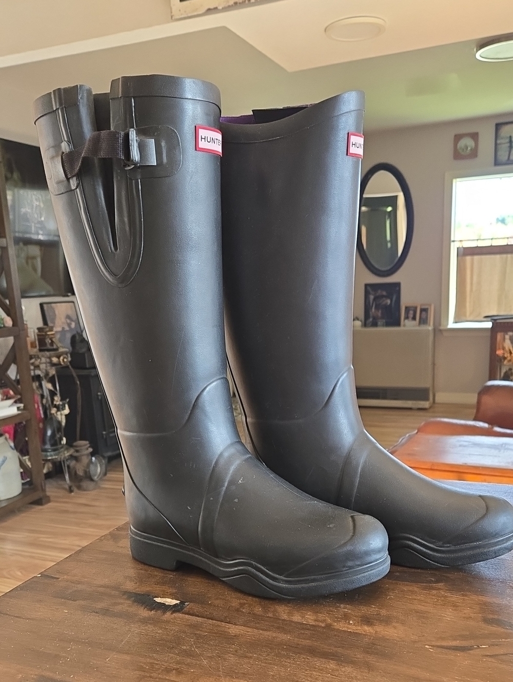 Hunter Balmoral Adjustable Neoprene Lined Riding Wellington US 9
